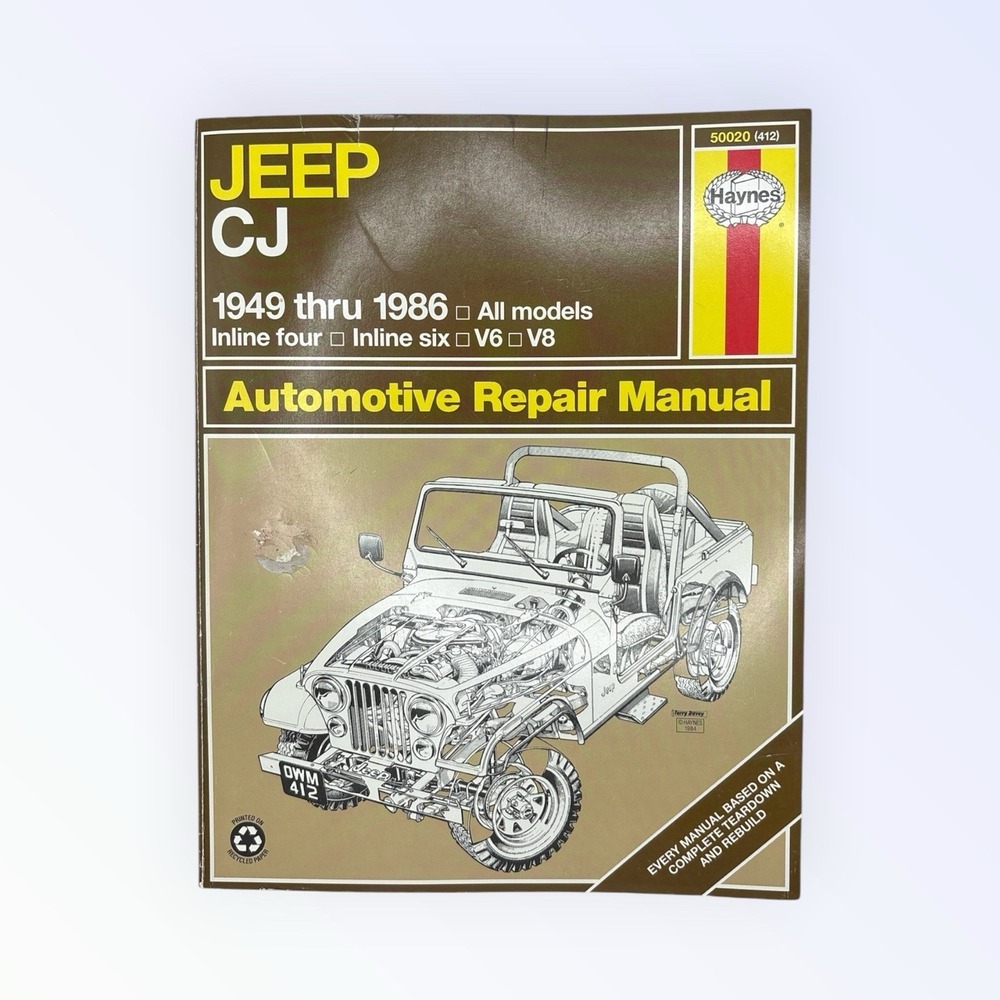 Haynes Automotive Repair Manual 412 Jeep CJ 1949 - 1986 All Models ‎ 1986, P